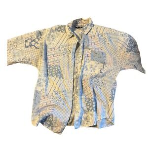 Marnie West Patchwork Floral‎ Print Button Down Shirt Top Women's Size